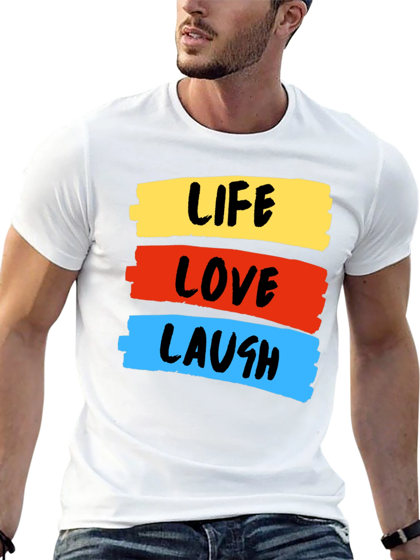 Life Love Laugh Graphic Tee - Stylish Black T-Shirt