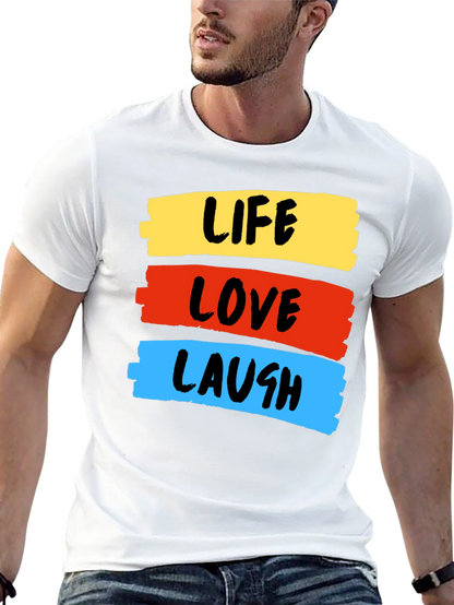 Life Love Laugh Graphic Tee - Stylish Black T-Shirt