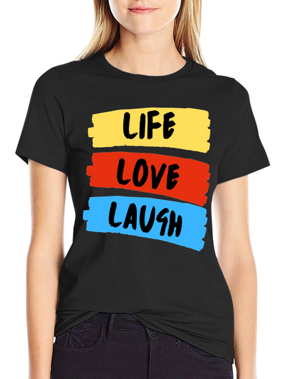 Life Love Laugh Graphic Tee - Stylish Black T-Shirt