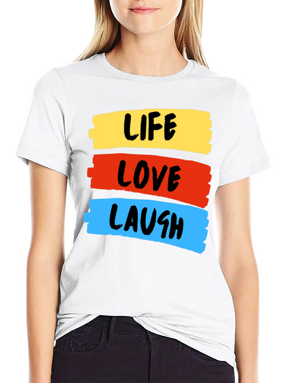 Life Love Laugh Graphic Tee - Stylish Black T-Shirt