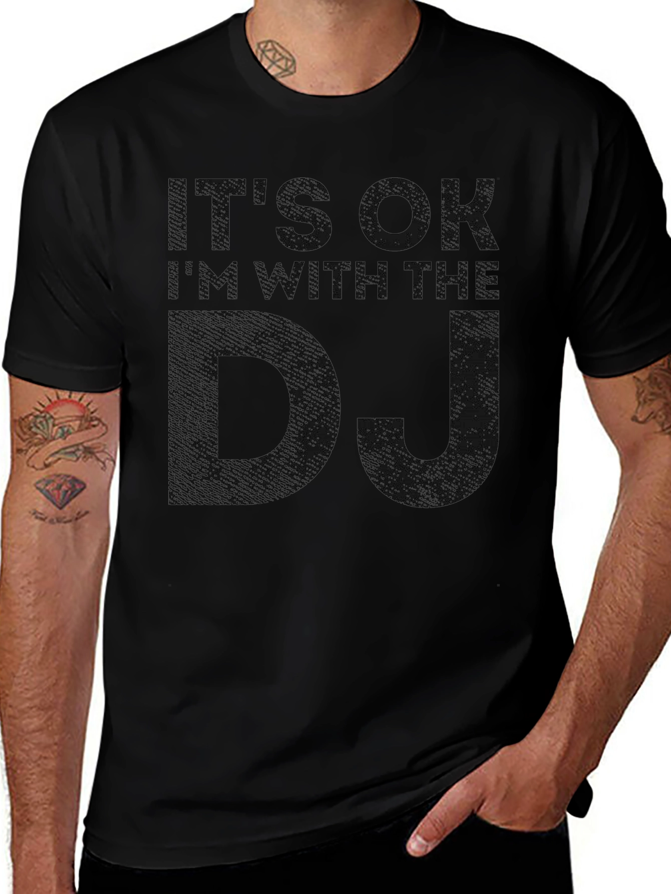 Its OK Im With the DJ Black Graphic Tee