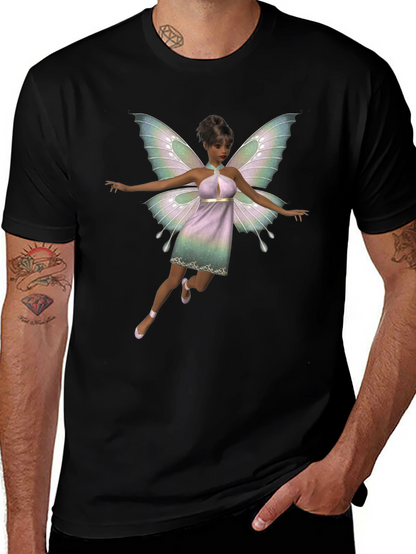 Fairy Graphic Black T-Shirt for Men
