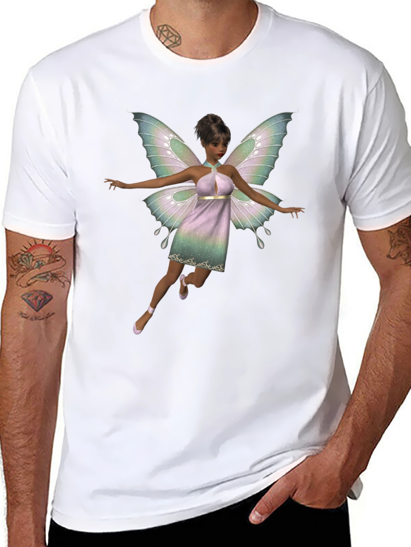 Fairy Graphic Black T-Shirt for Men