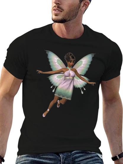 Fairy Graphic Black T-Shirt for Men