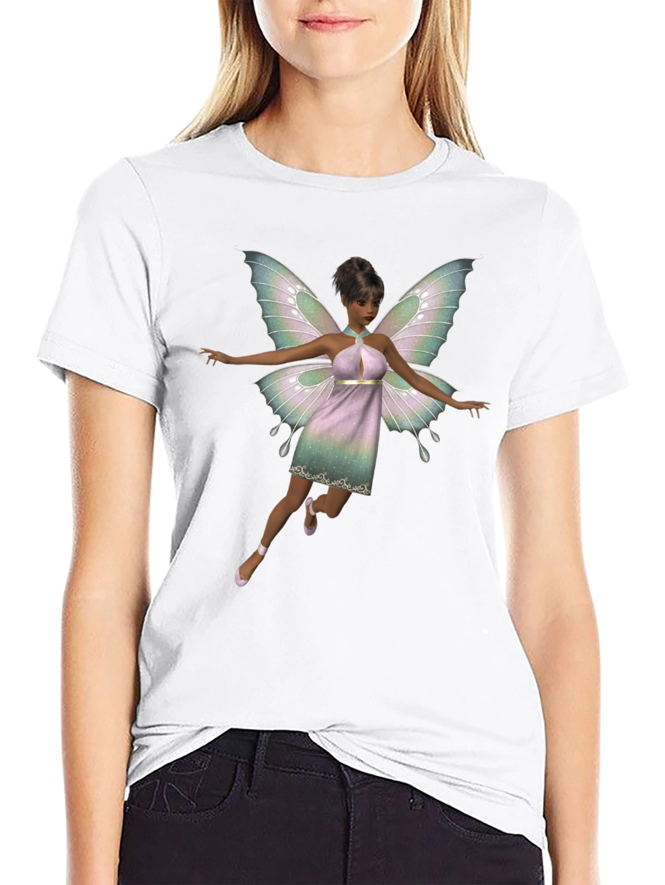 Fairy Graphic Black T-Shirt for Men