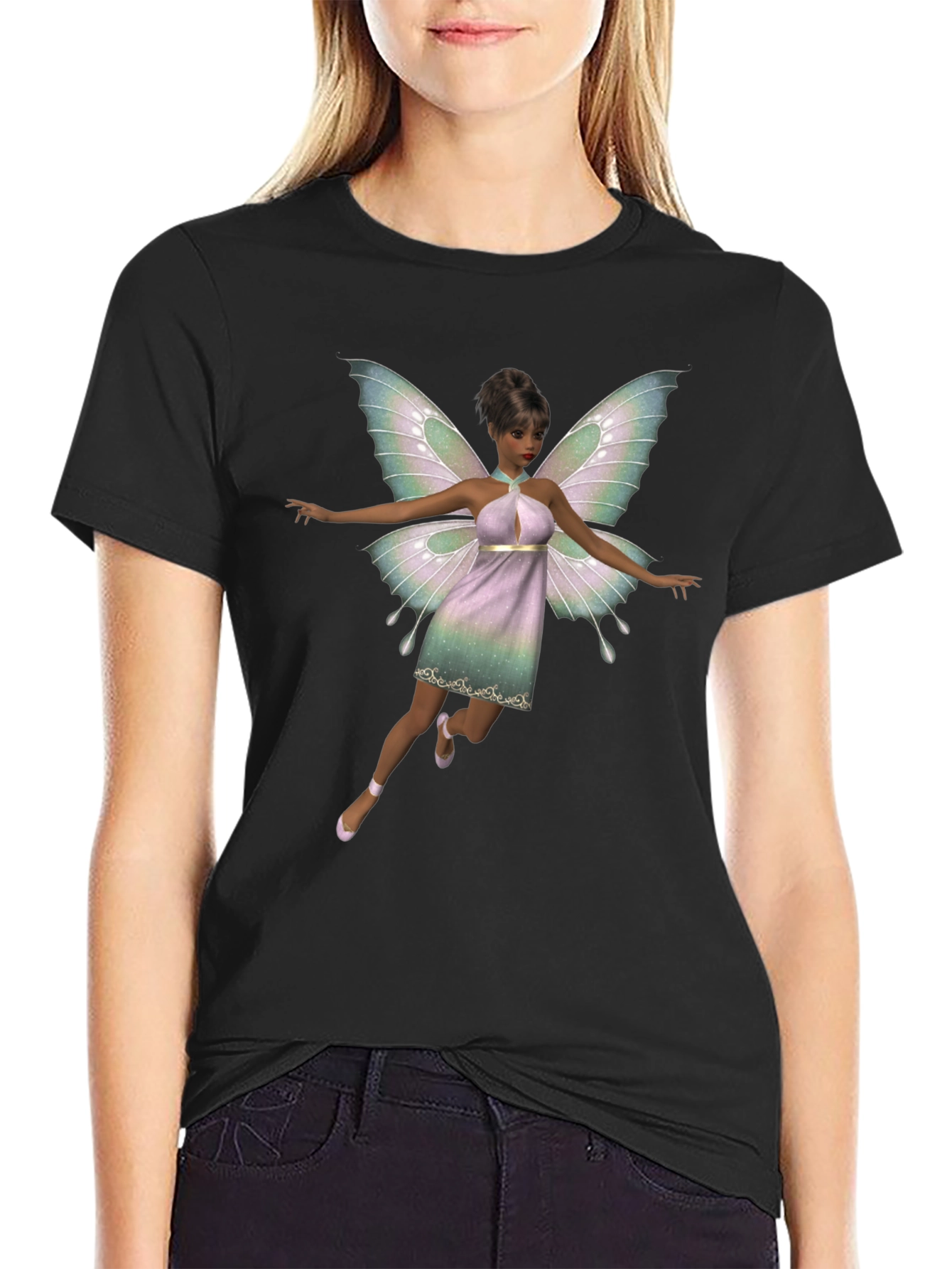 Fairy Graphic Black T-Shirt for Men