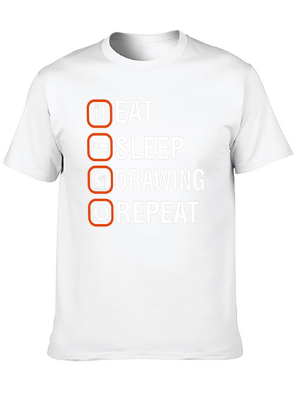 Eat Sleep Drawing Repeat Graphic Tee