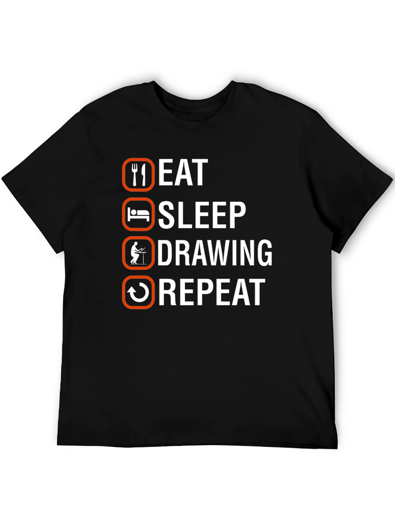 Eat Sleep Drawing Repeat Graphic Tee