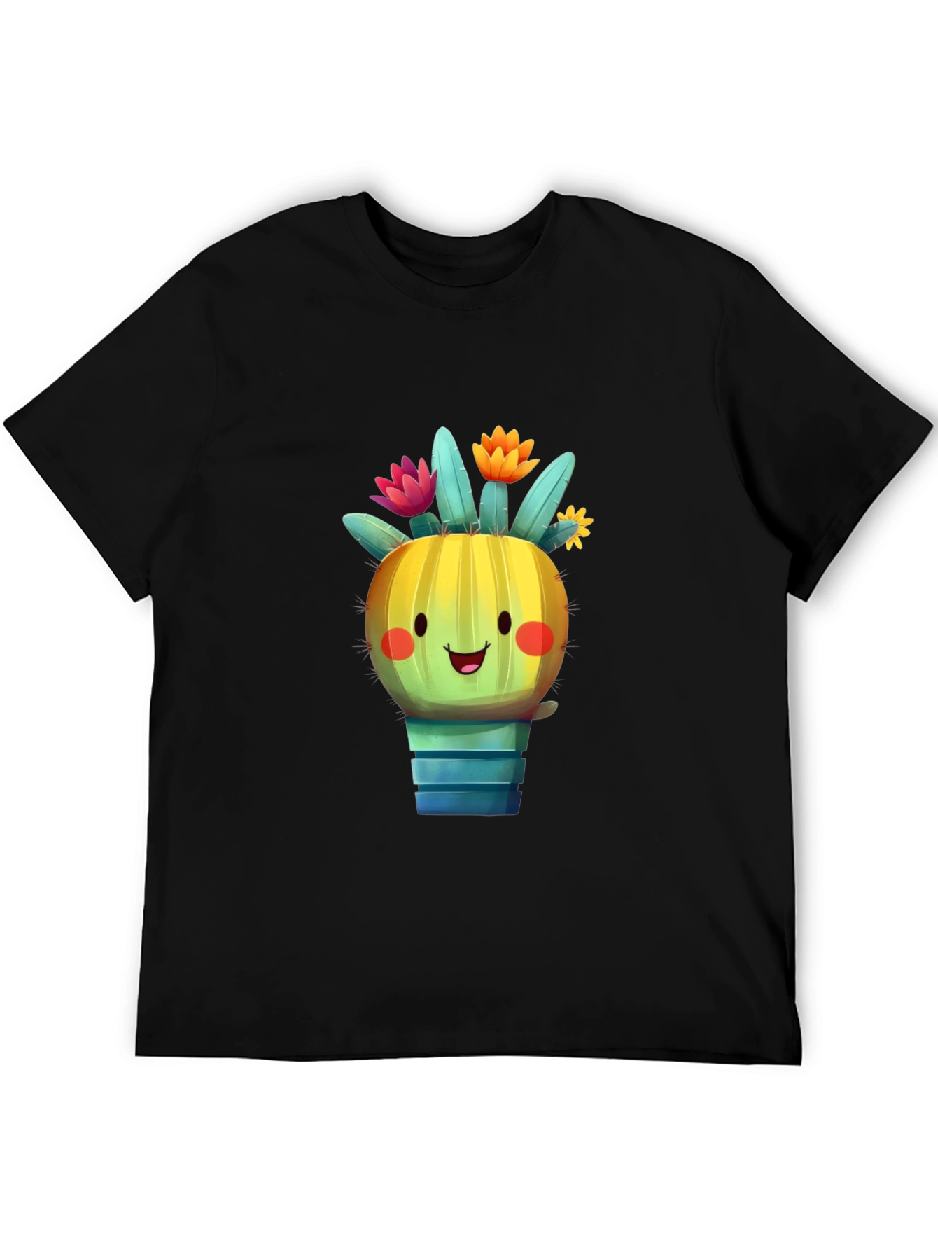 Cute Cactus T-Shirt - Smiling Plant Graphic Tee