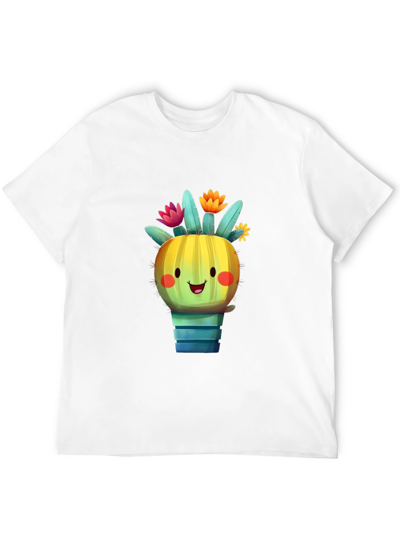Cute Cactus T-Shirt - Smiling Plant Graphic Tee