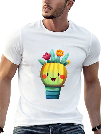 Cute Cactus T-Shirt - Smiling Plant Graphic Tee