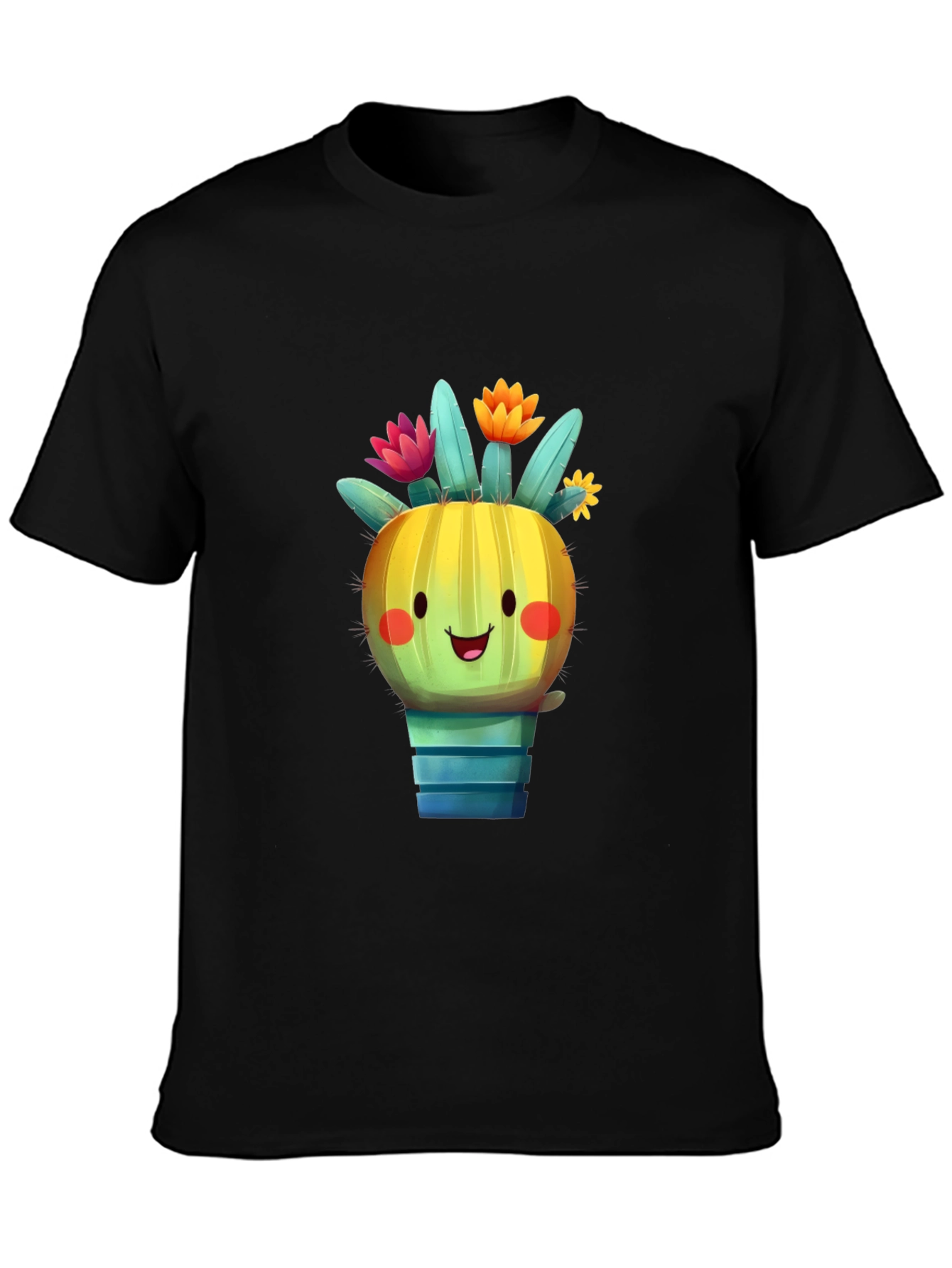 Cute Cactus T-Shirt - Smiling Plant Graphic Tee