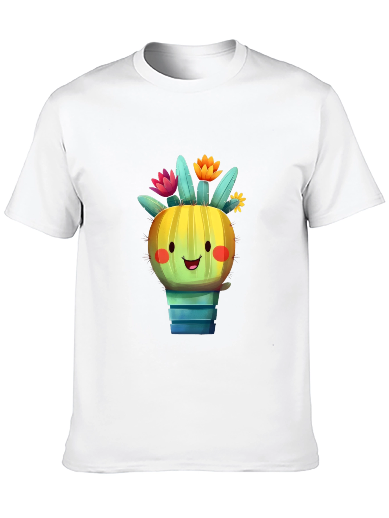 Cute Cactus T-Shirt - Smiling Plant Graphic Tee