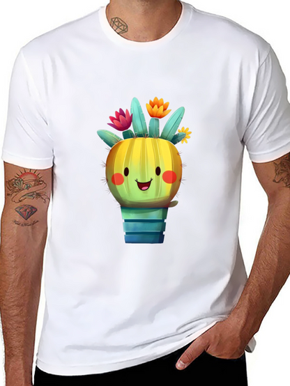 Cute Cactus T-Shirt - Smiling Plant Graphic Tee