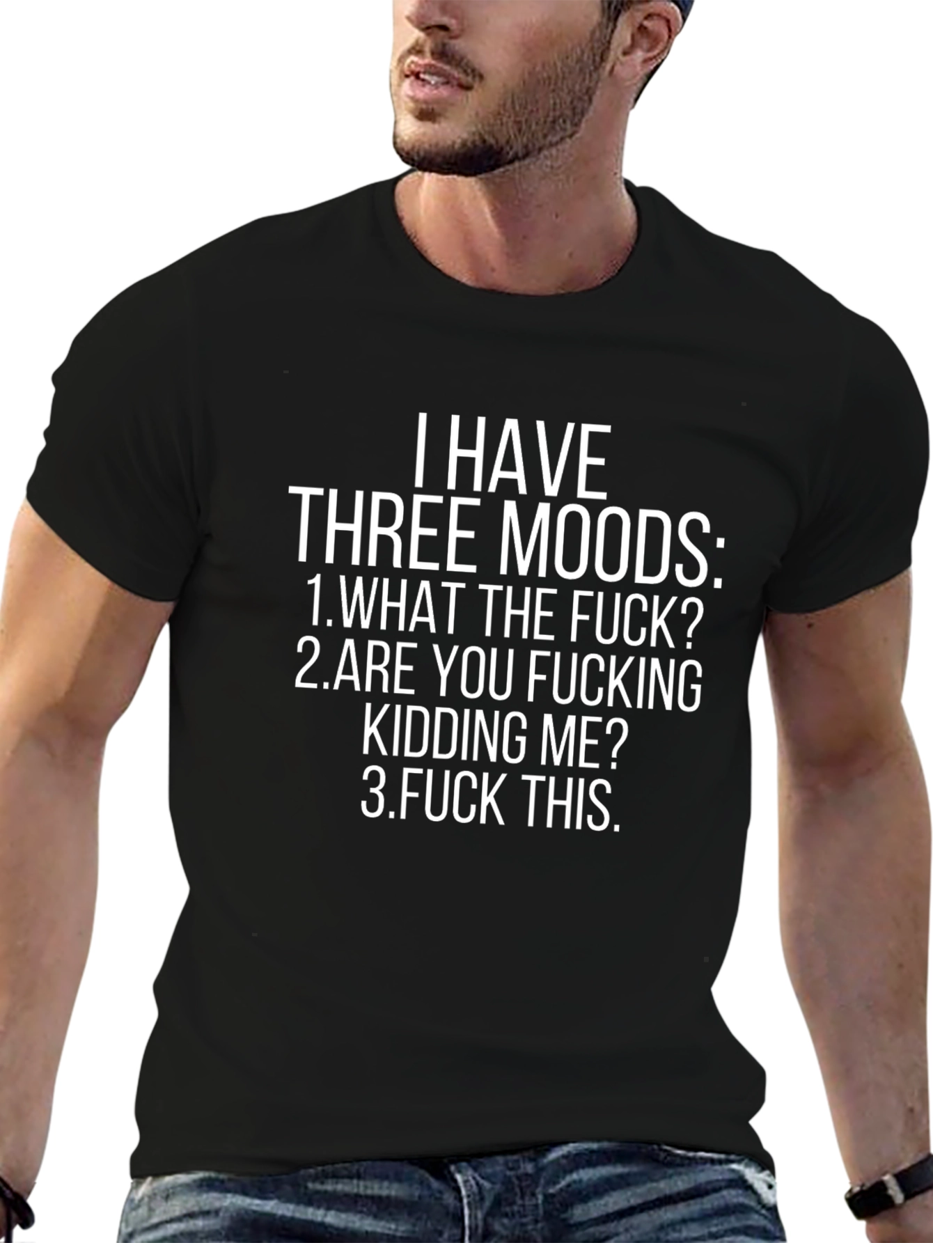 Three Moods Graphic T-Shirt - Funny Sarcastic Tee
