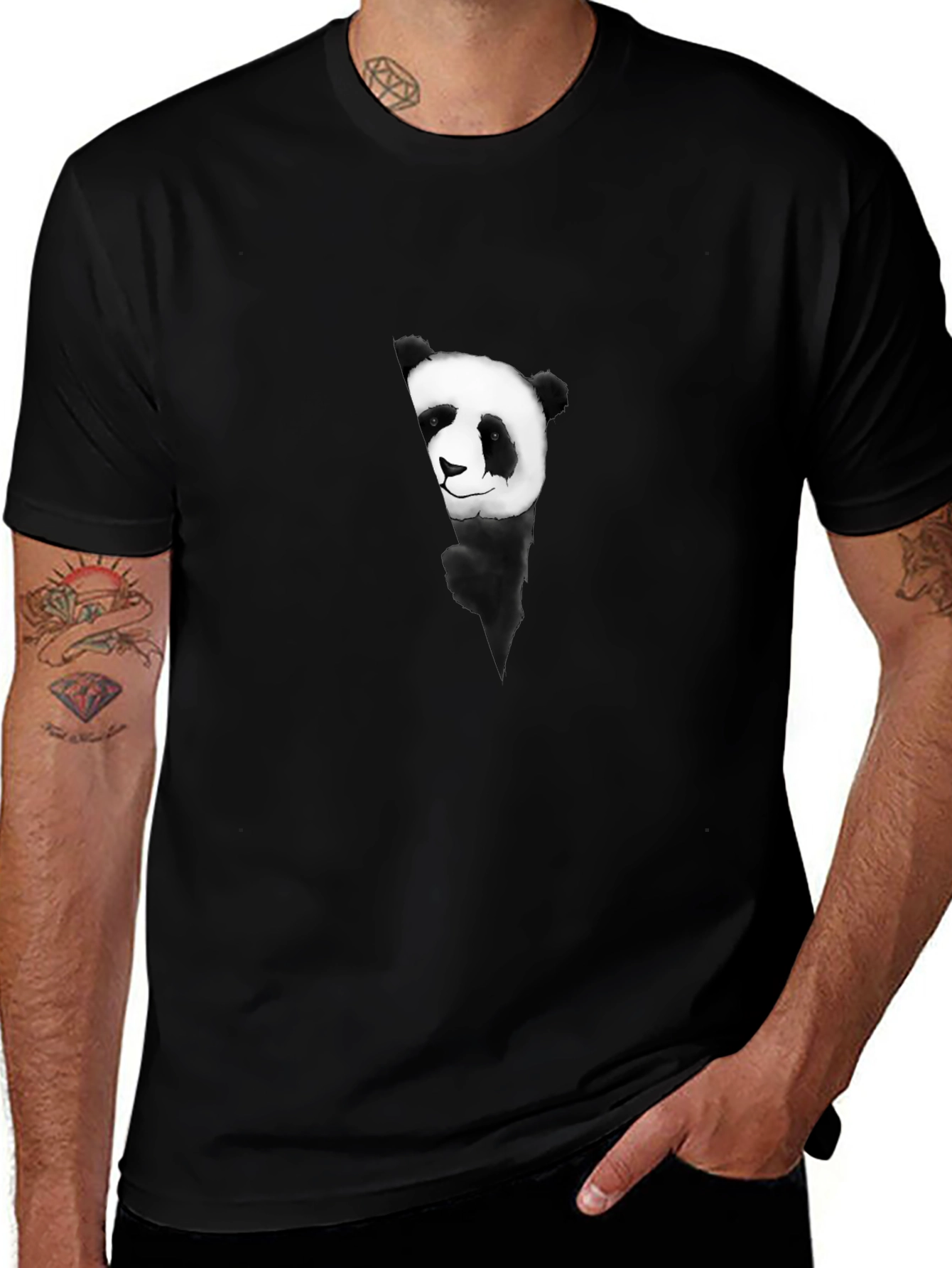 Panda Graphic Black T-Shirt