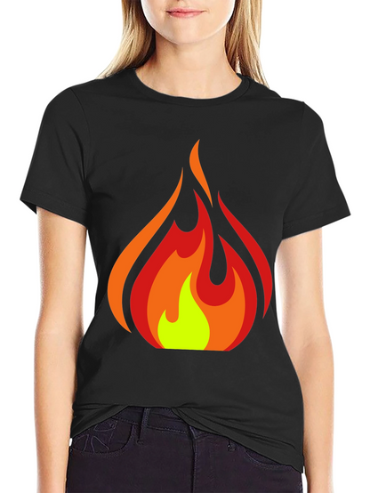 Fiery Graphic Tee - Bold Flame Design