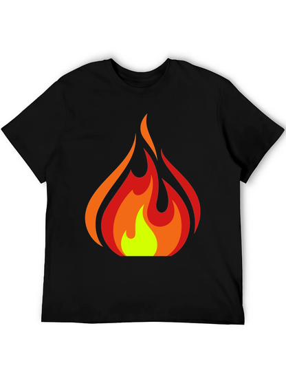 Fiery Graphic Tee - Bold Flame Design