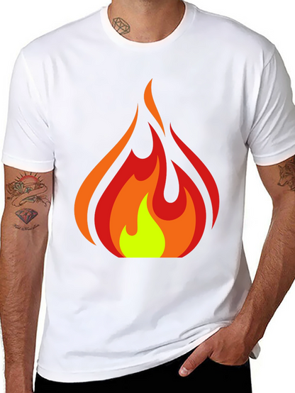 Fiery Graphic Tee - Bold Flame Design