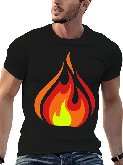 Fiery Graphic Tee - Bold Flame Design