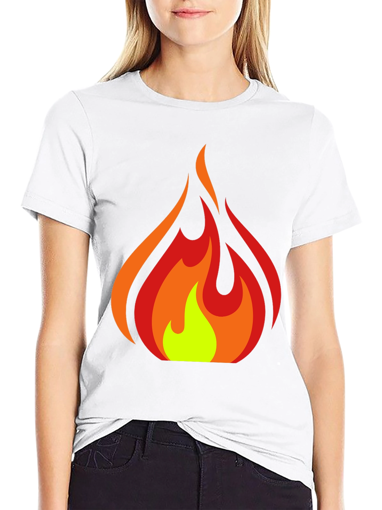 Fiery Graphic Tee - Bold Flame Design
