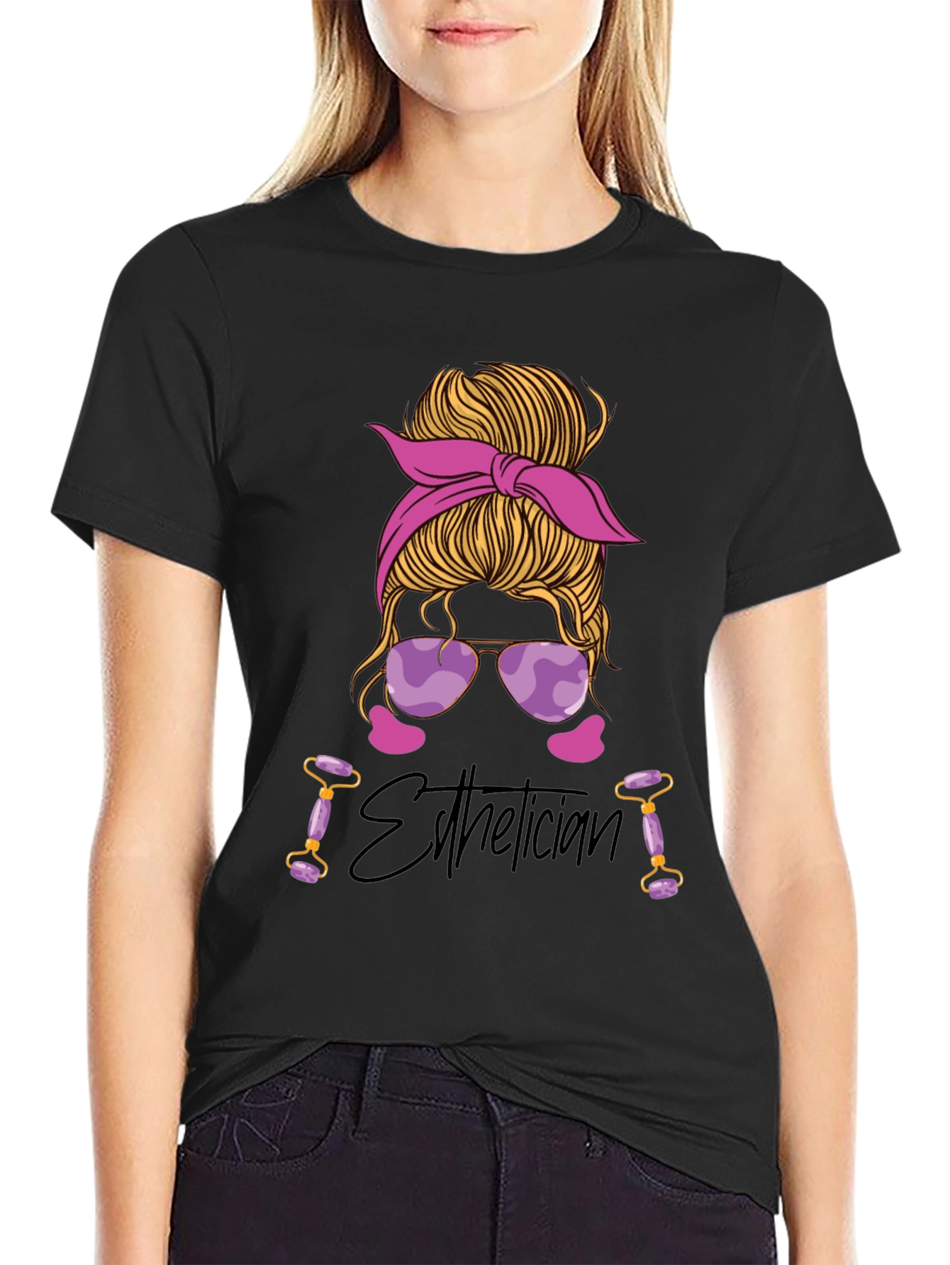 Esthetician Messy Bun T-Shirt