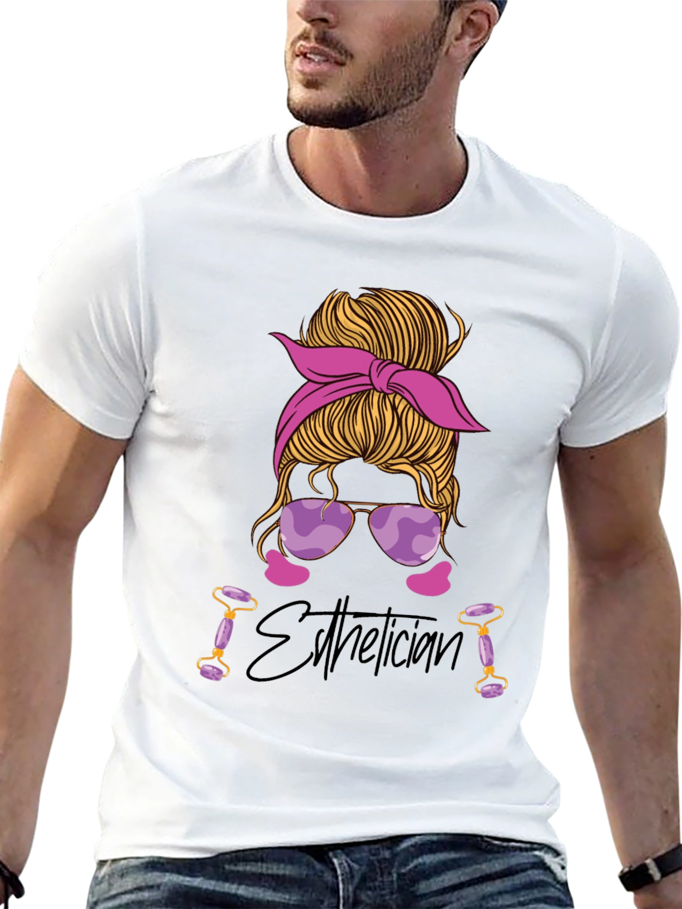 Esthetician Messy Bun T-Shirt