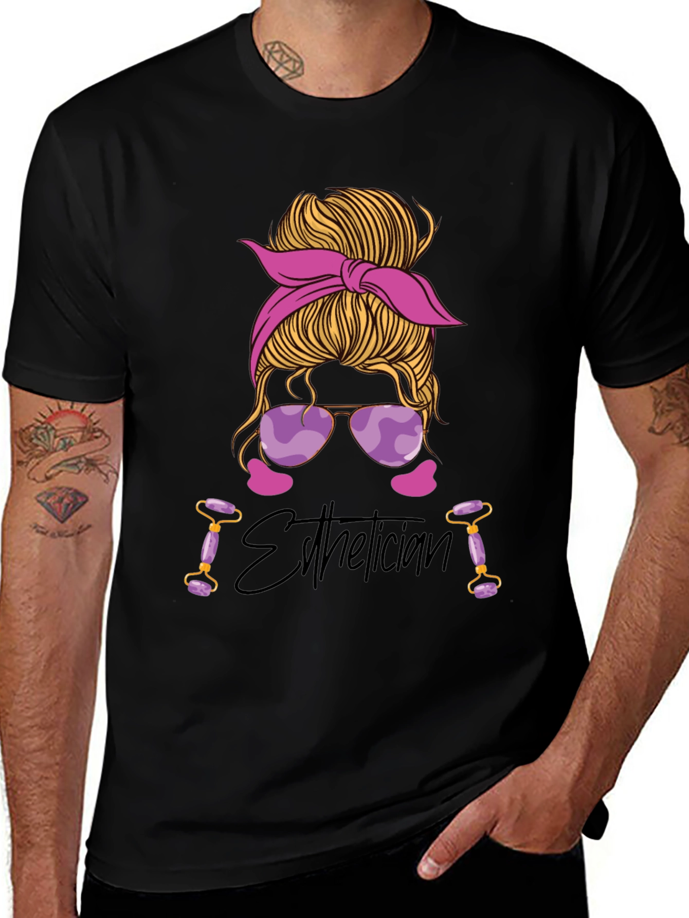 Esthetician Messy Bun T-Shirt