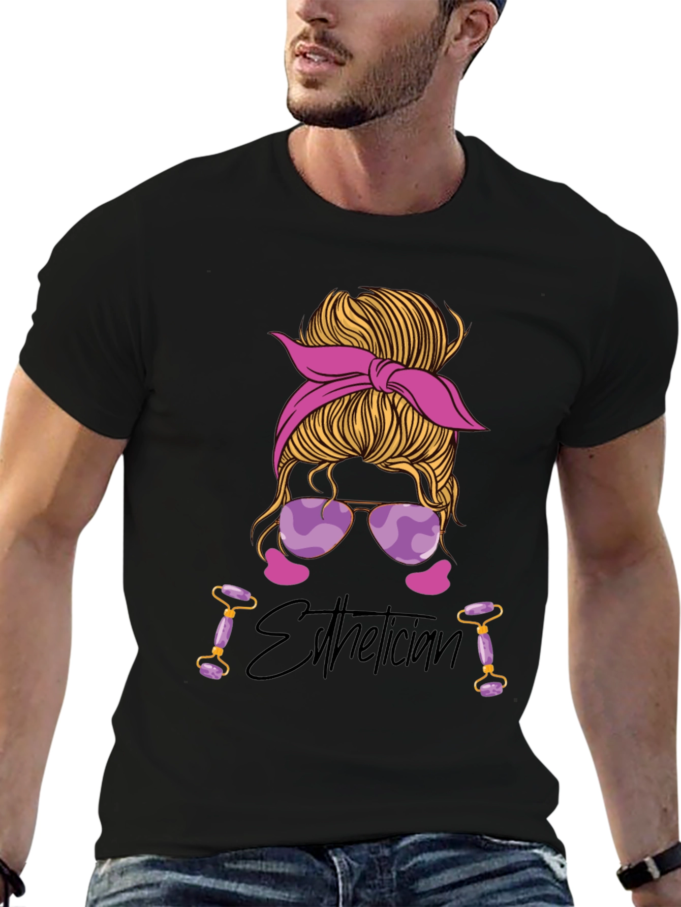 Esthetician Messy Bun T-Shirt