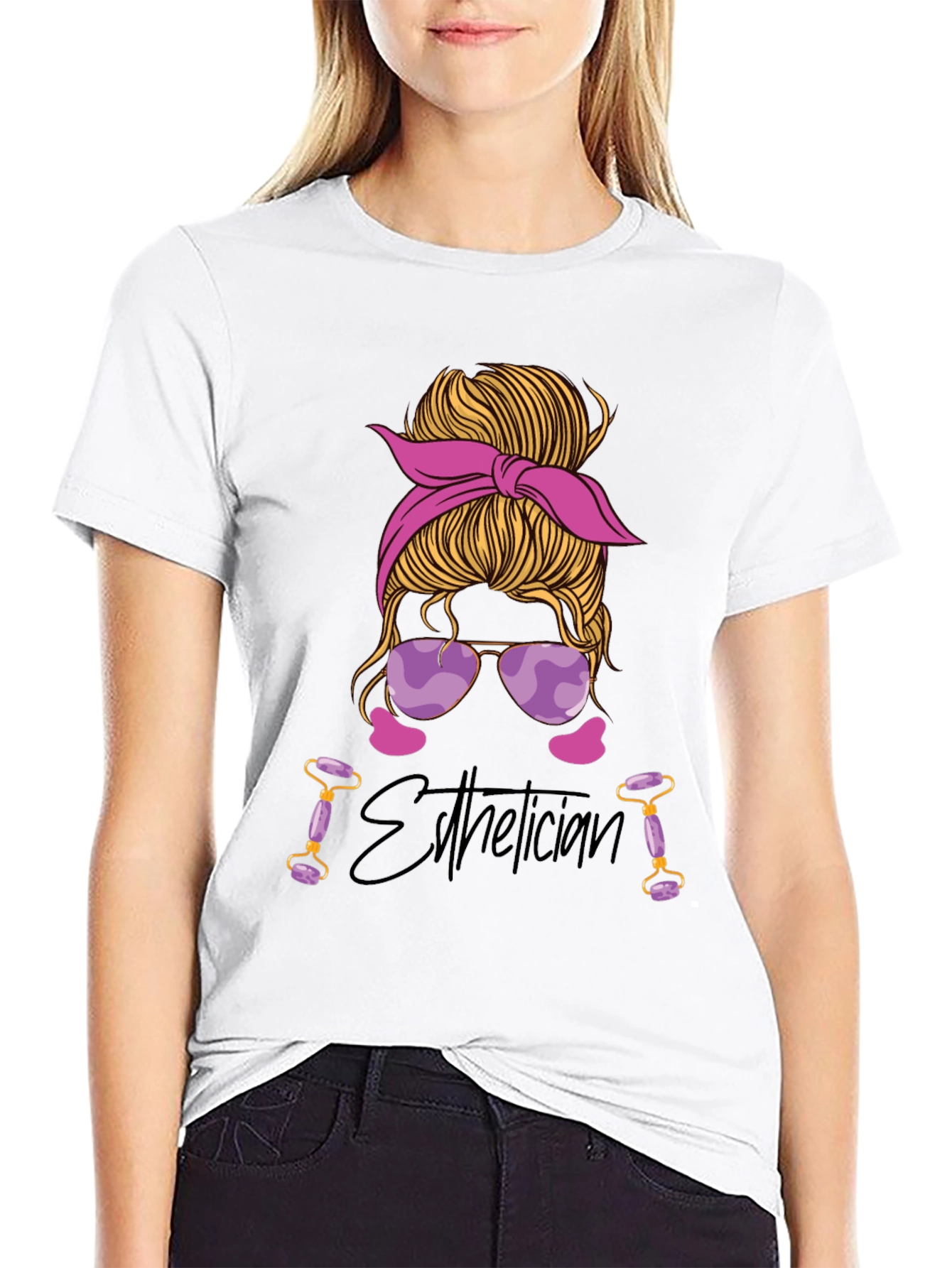 Esthetician Messy Bun T-Shirt