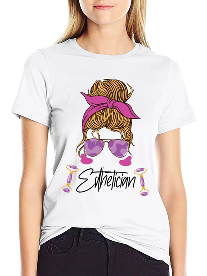 Esthetician Messy Bun T-Shirt