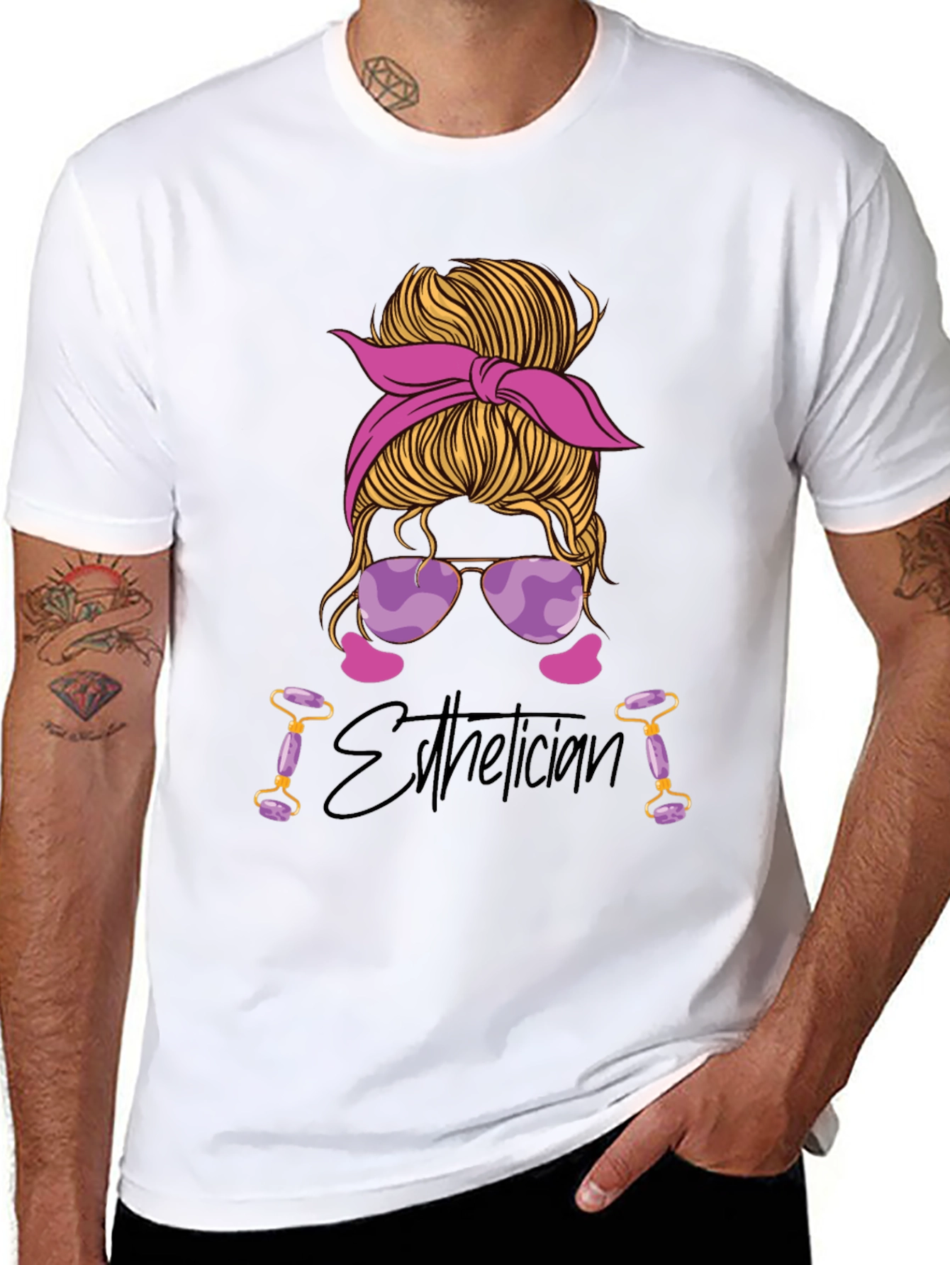 Esthetician Messy Bun T-Shirt
