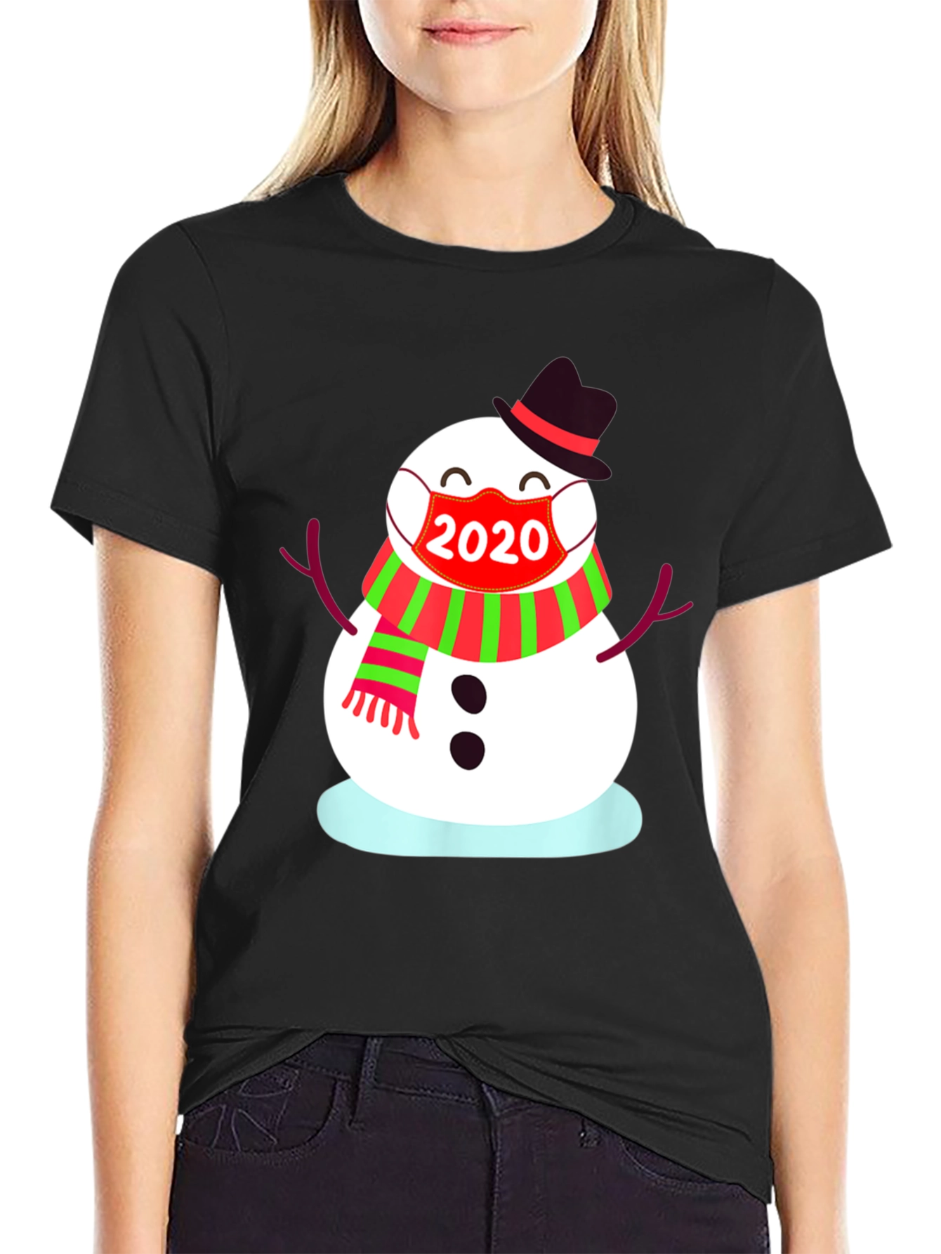 Festive 2020 Snowman Mask T-Shirt