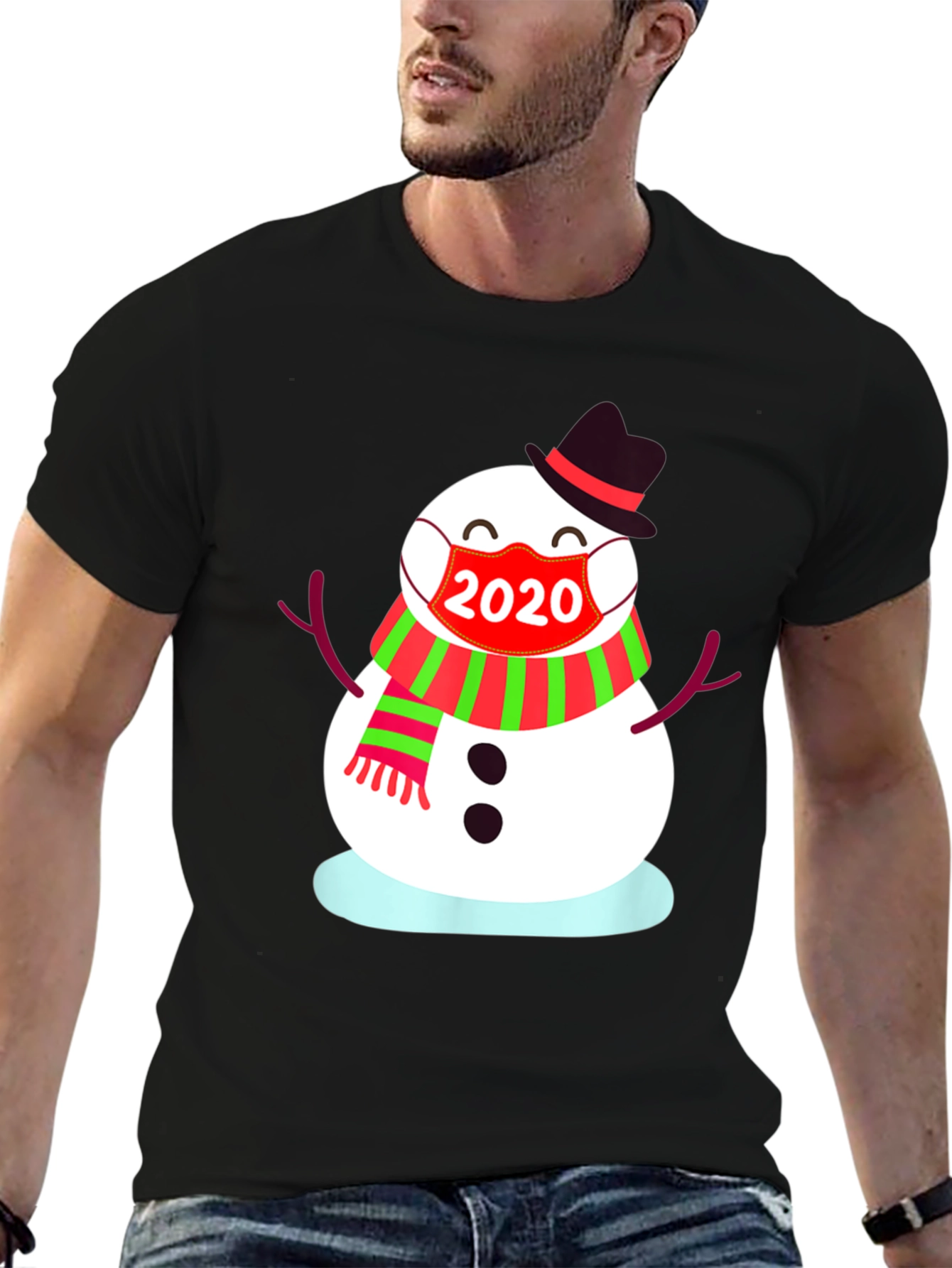 Festive 2020 Snowman Mask T-Shirt