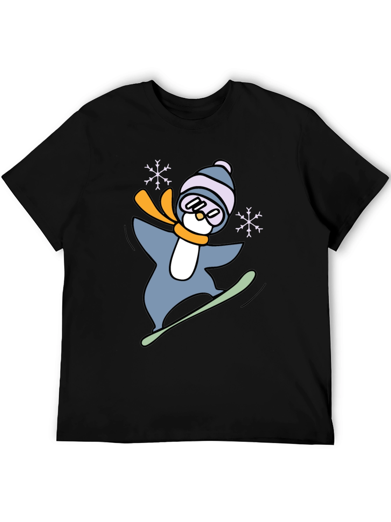 Snowboarding Penguin Graphic Tee