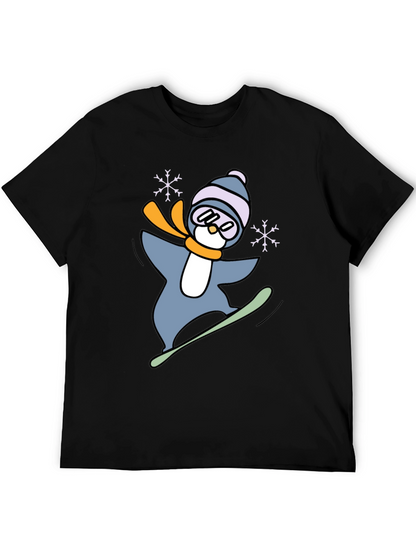 Snowboarding Penguin Graphic Tee