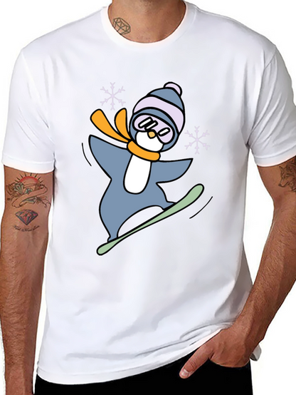 Snowboarding Penguin Graphic Tee