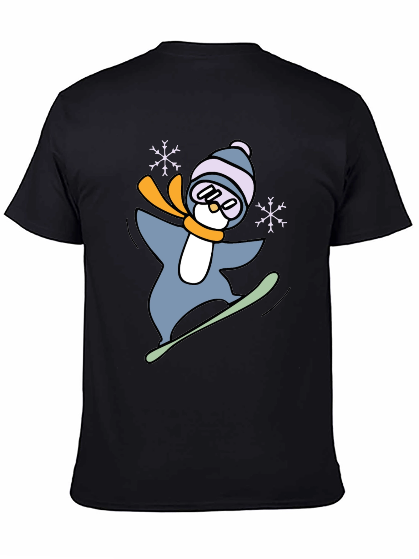 Snowboarding Penguin Graphic Tee