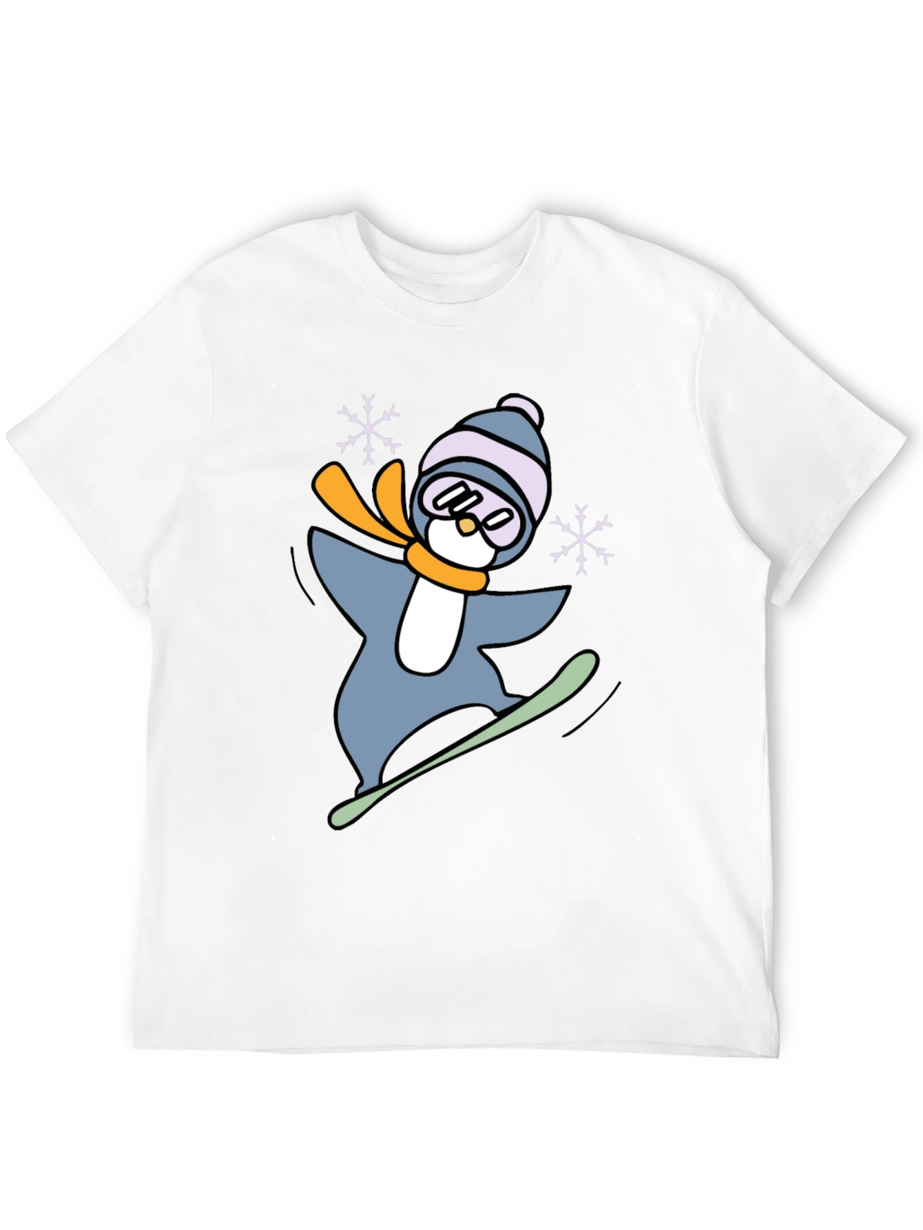 Snowboarding Penguin Graphic Tee