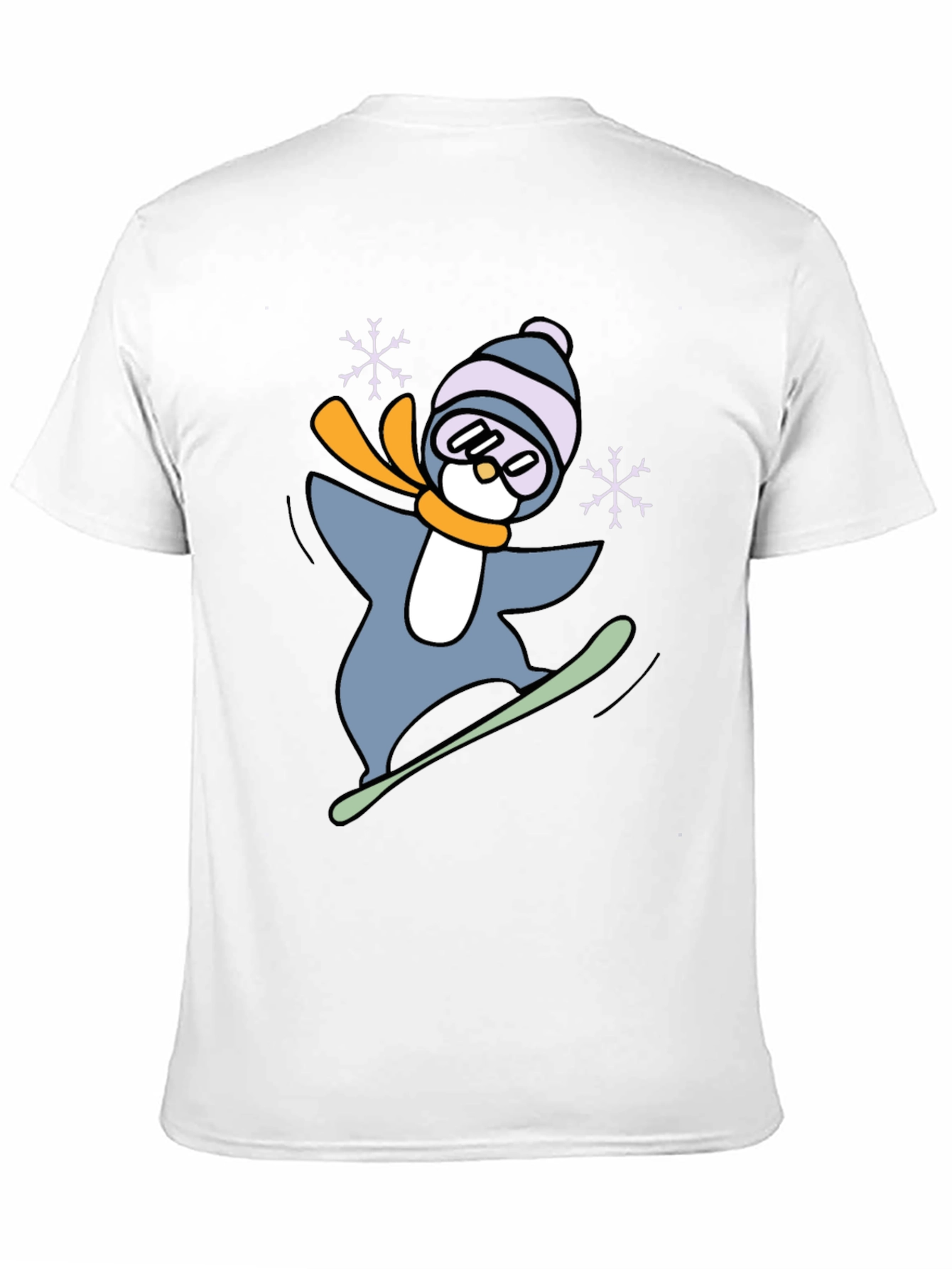 Snowboarding Penguin Graphic Tee