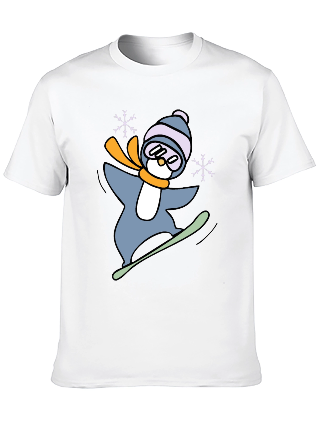 Snowboarding Penguin Graphic Tee