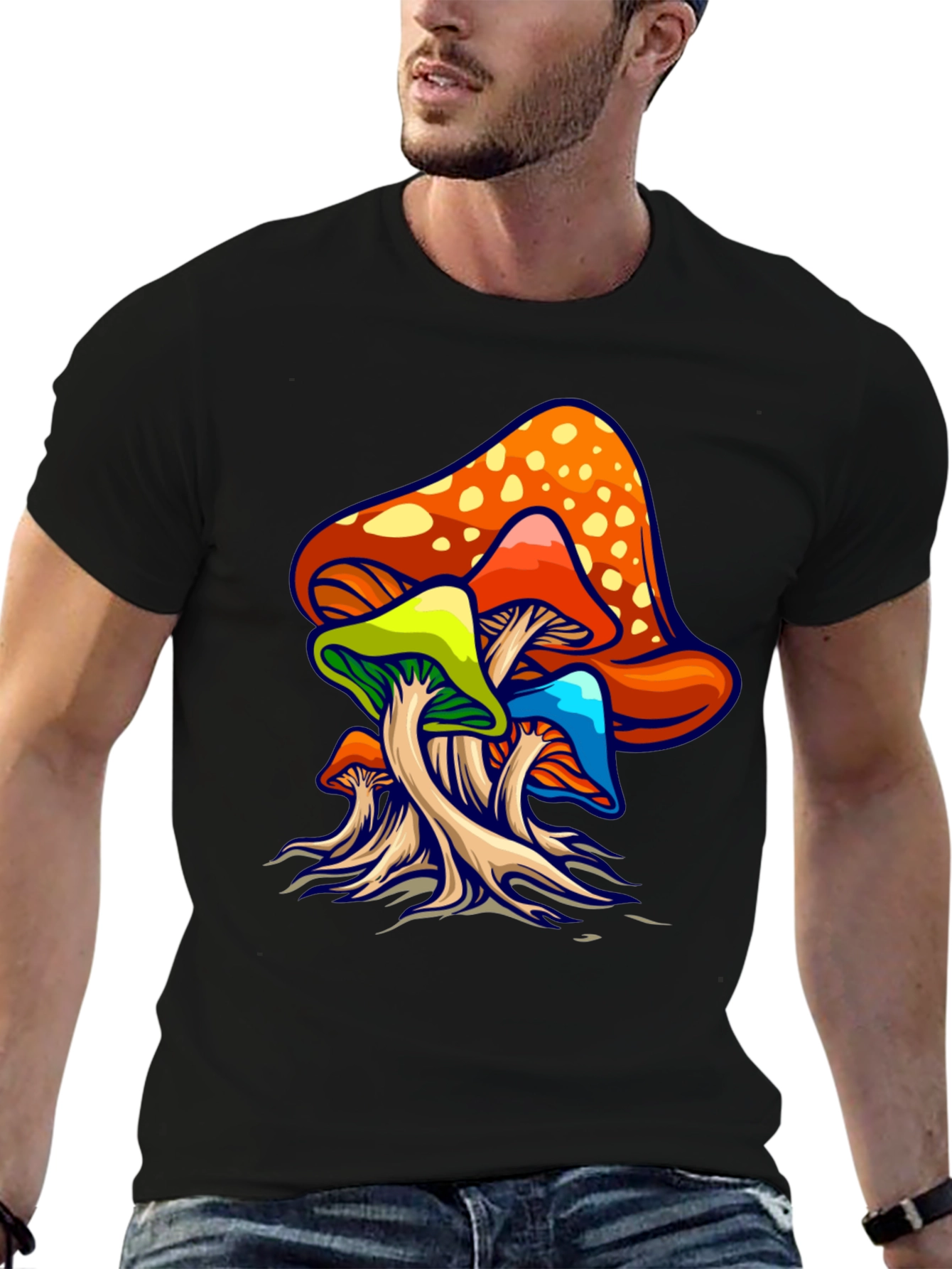 Psychedelic Mushroom Graphic Tee - Groovy Design