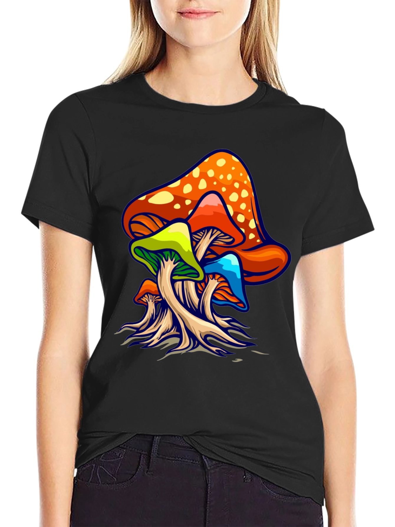 Psychedelic Mushroom Graphic Tee - Groovy Design
