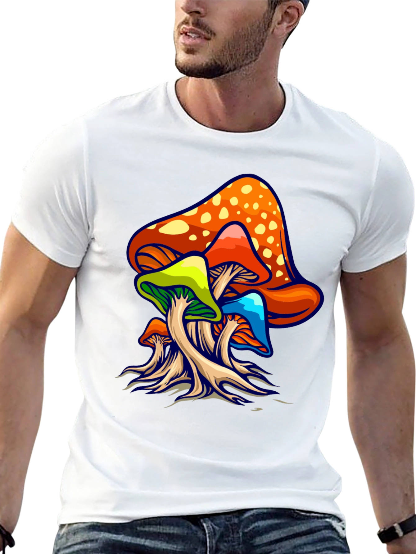 Psychedelic Mushroom Graphic Tee - Groovy Design
