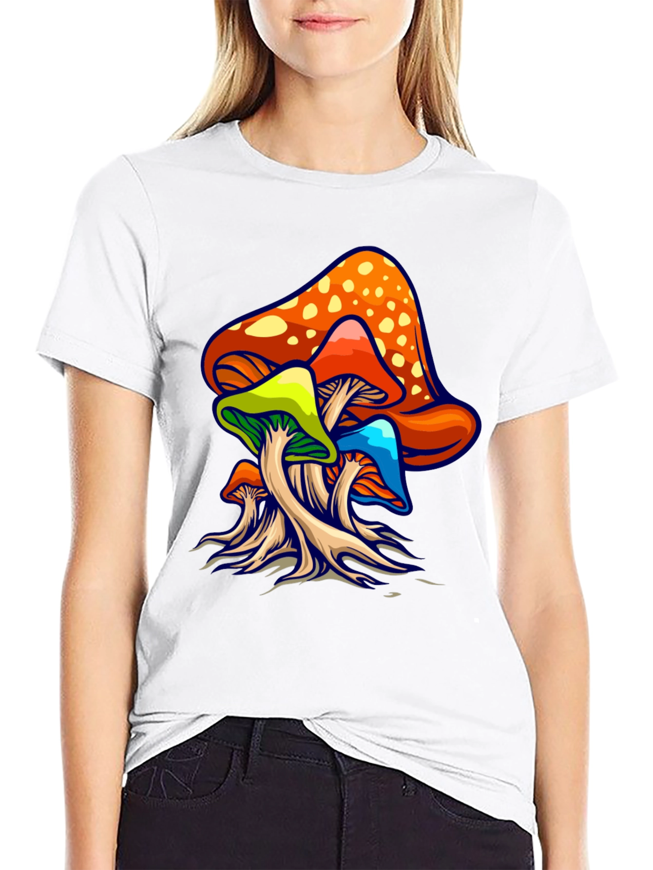 Psychedelic Mushroom Graphic Tee - Groovy Design