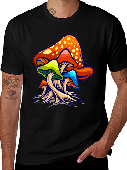 Psychedelic Mushroom Graphic Tee - Groovy Design