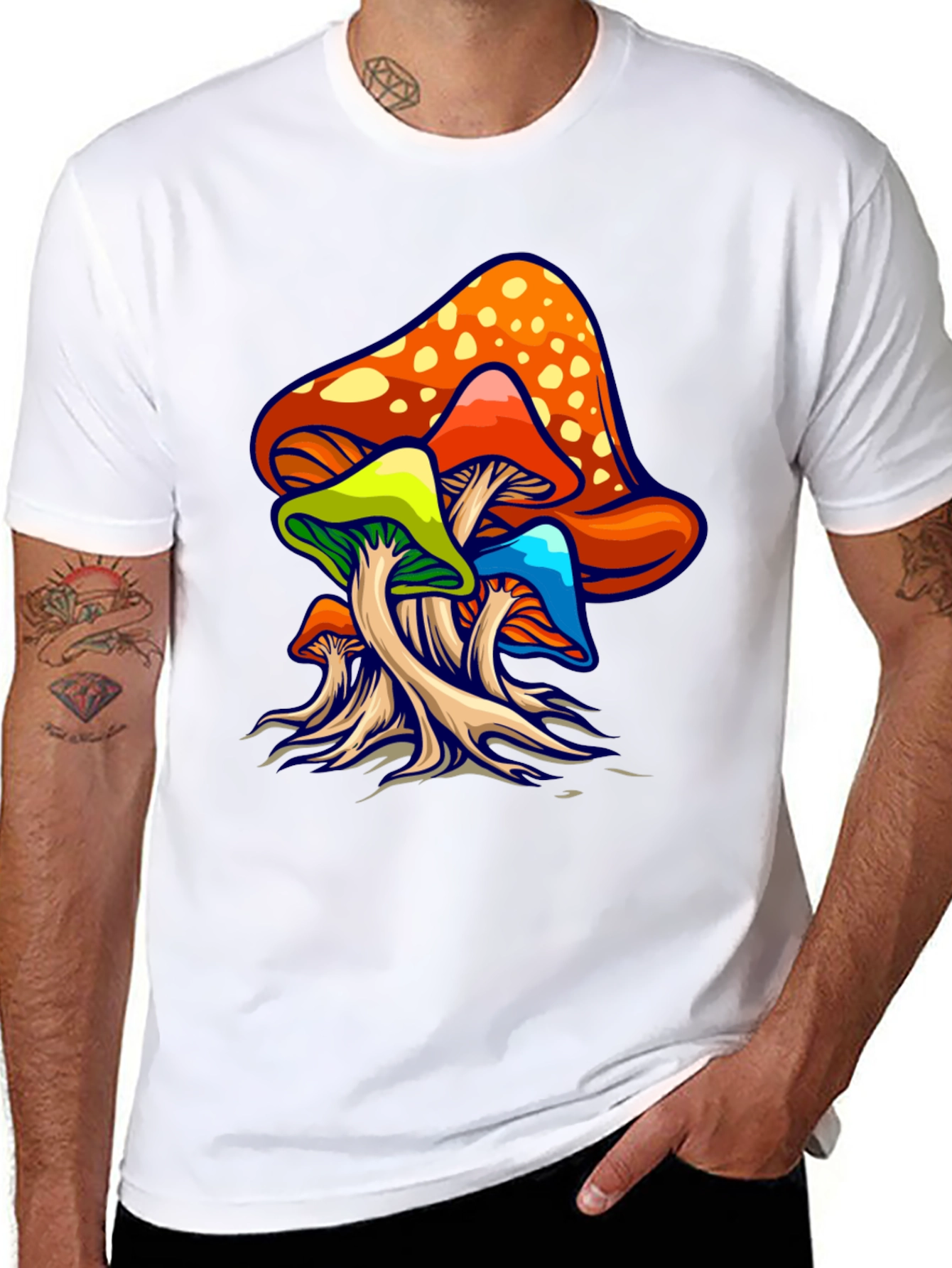 Psychedelic Mushroom Graphic Tee - Groovy Design