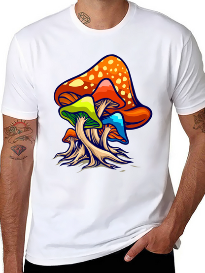 Psychedelic Mushroom Graphic Tee - Groovy Design