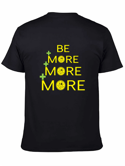 Be More Smiley Face Graphic Black T-Shirt