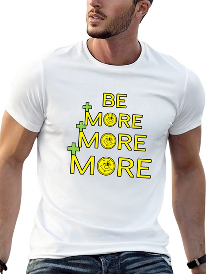 Be More Smiley Face Graphic Black T-Shirt